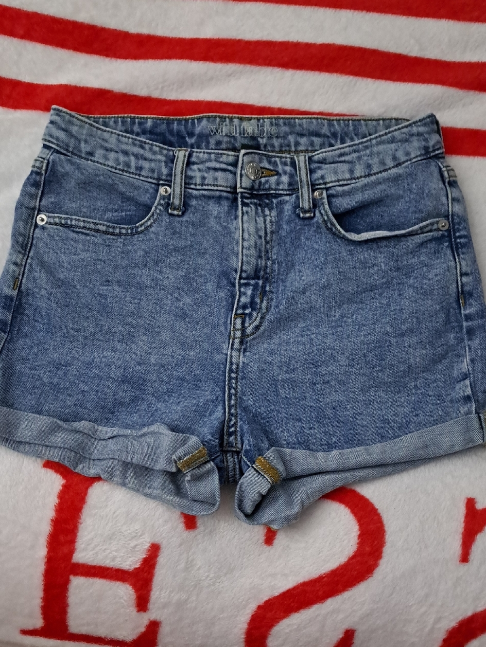 wild fable Blue Rolled-Hem Denim Shorts